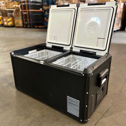 NEW IN BOX 90L/95QT Dual Zone Portable Fridge & Freezer, Camping Electric Cooler, AC/DC Plug