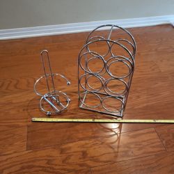 Metal Wire Wine Rack & Paper Towel Holder