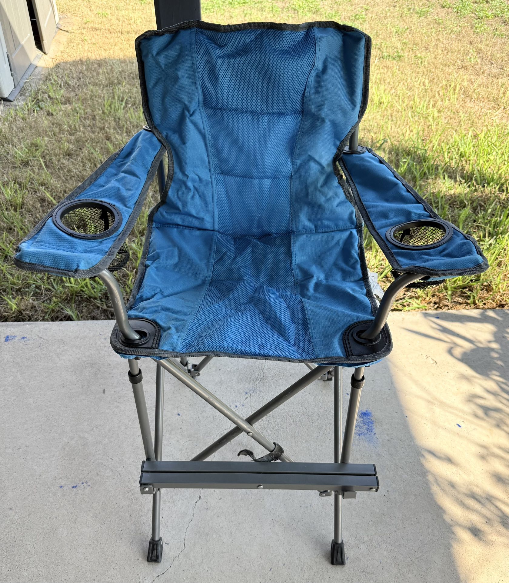 Kids Tall Outdoor Chair With Metal Footrest 