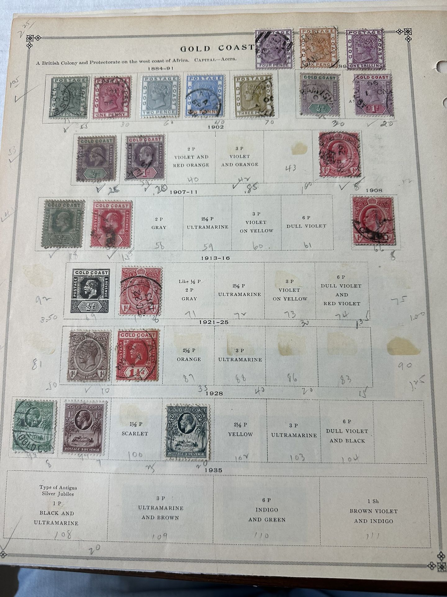 Gold Coast Collection Of 51 Stamps Used And Mint Hinge