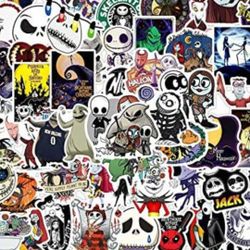 Christmas Nightmare Stickers 100 Pieces of Vinyl Waterproof Stickers for Halloween, Water Bottles, laptops, Halloween 