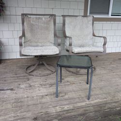 Free Two Chairs And Side Table.  