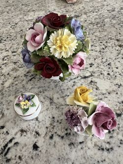 Vintage England Fine China Hand-Painted Pansy Decor 