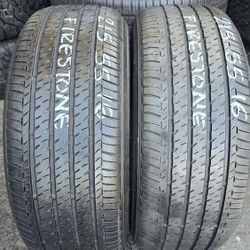 2 USED TIRES 215/55R16 FIRESTONE FT140   w/70% Thread  Both Installed and Balanced $100 ($50 each) 