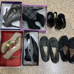 4 Women's Heels And 3 Flat Shoes   Good Condition .    