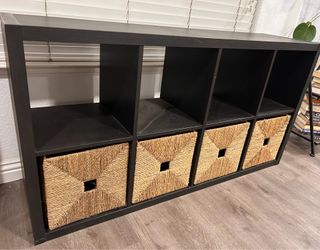 IKEA Kallax Shelf Storage with Woven Storage Bins