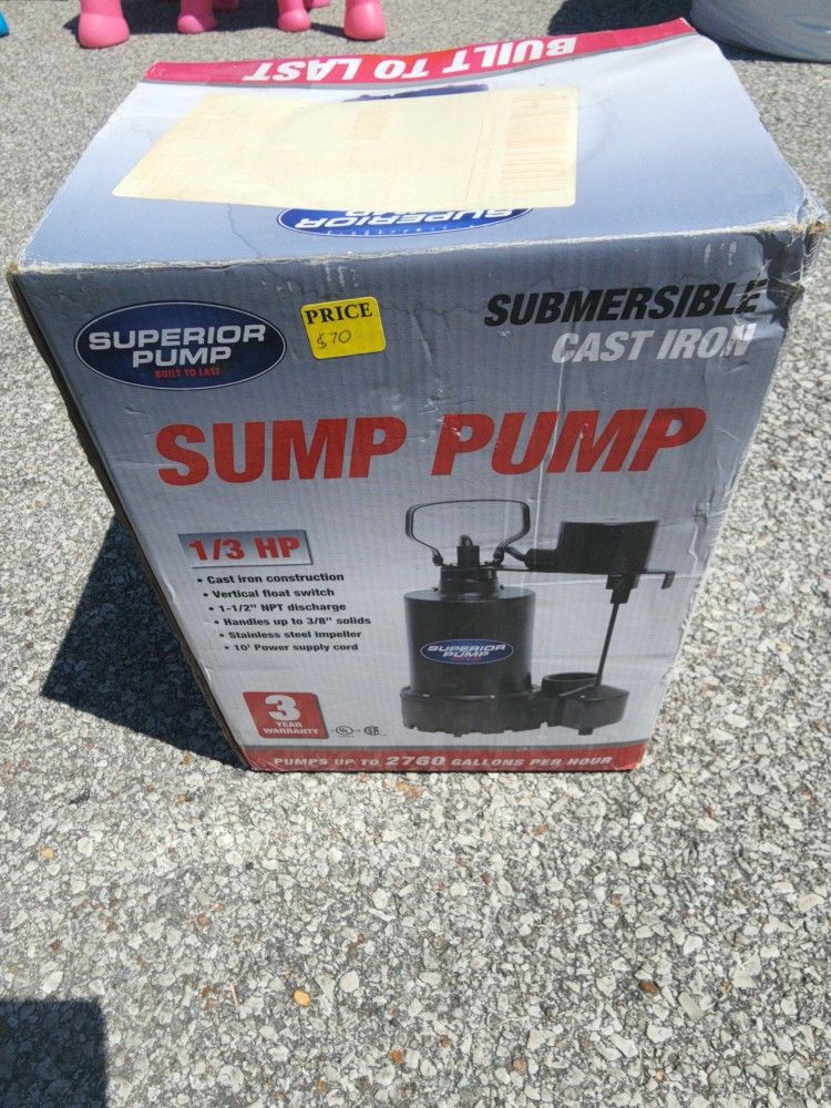 ⅓HP Cast Iron Sump Pump