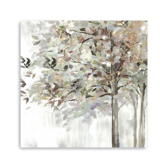 Pier One Autumn Leaves Art Canvas. Neutral Giclee. 40x40 New. Beautiful