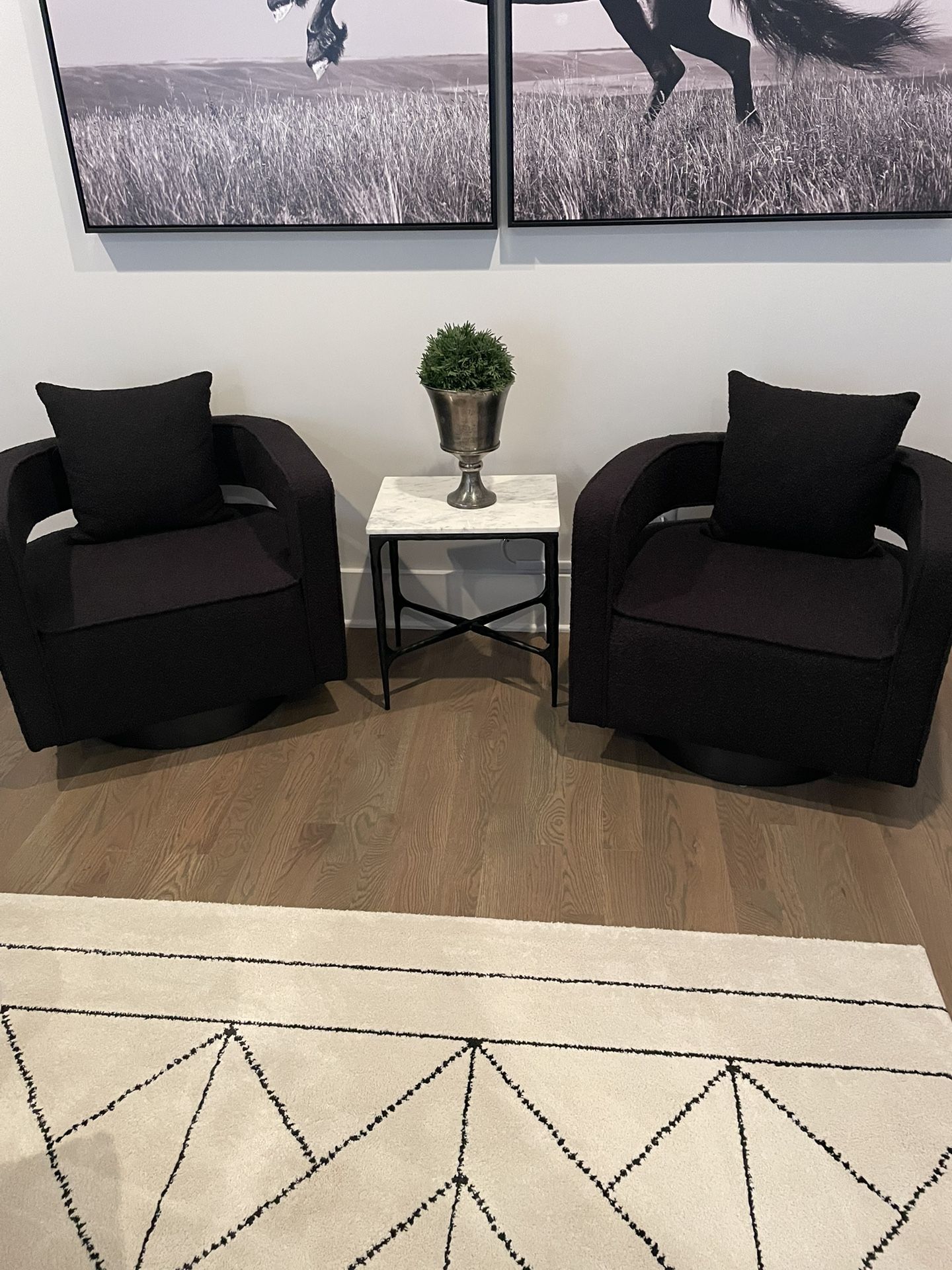 Set Of Black Side Chairs And Table. Only 6 Months Old