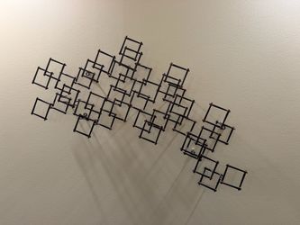Metal Geometric Square Wall Art Sculpture