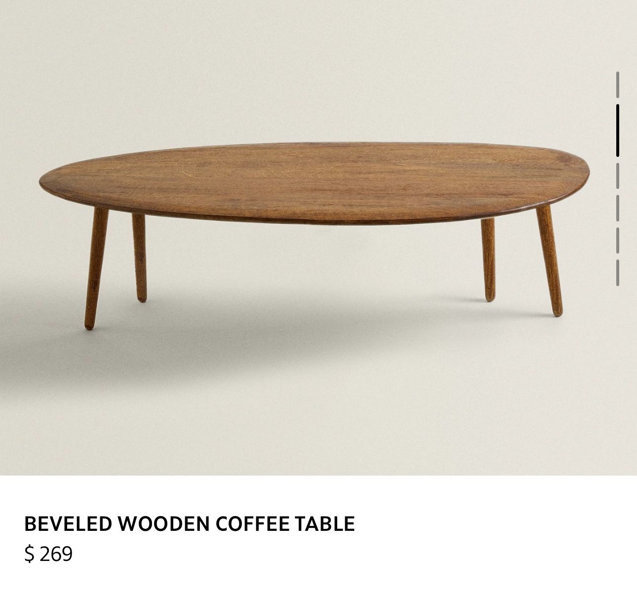 BEVELED WOODEN COFFEE TABLE