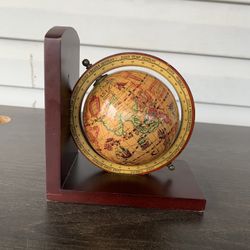 Vintage Olde World Spinning Globe Bookend