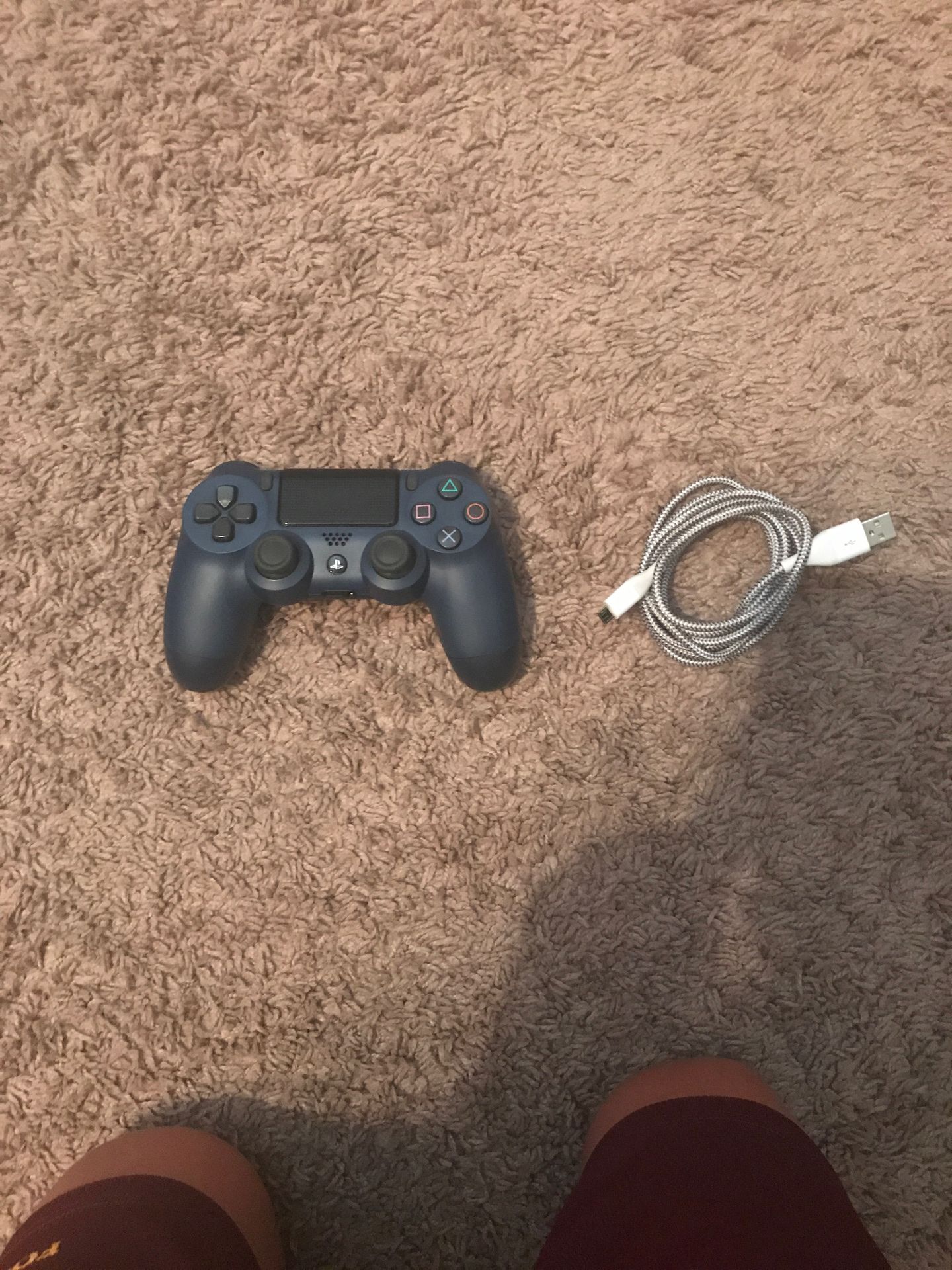 Blue PS4 controller two weeks on 5 foot charger for PS4 controller