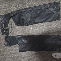 Motorcycle Leather Chaps  