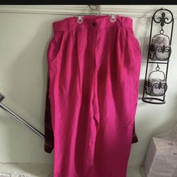 100% Silk Pants With Side Pockets Size 16