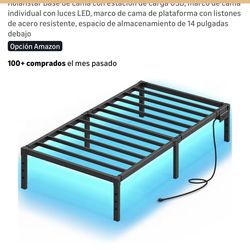 Twin frame bed with led lights