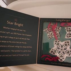 Longaberger Pewter Star Ornaments 