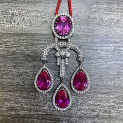 Charm Silver 925 With CZ Pink Stone 