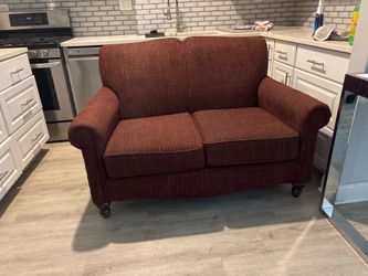 2 maroon tweed loveseats best offer