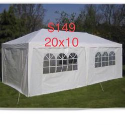 Canopy 10x20ft Canopy Tent with 6 Sidewalls Protable Tent for Parties Beach Camping Party (10x20,White)