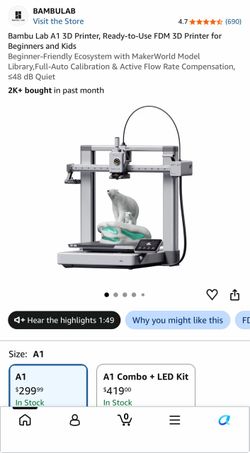 Bambu Lab A1 FDM 3D Printer