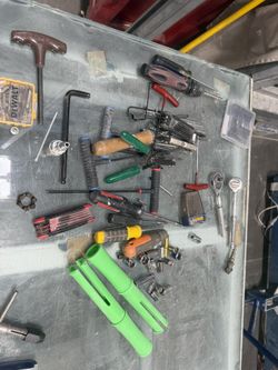 Assorted Screw Drivers, Wrenches, Sockets, Drill Bits