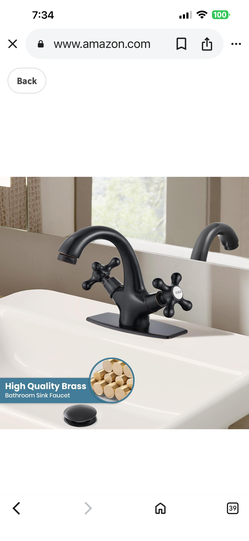 gotonovo Bathroom Sink Faucet Single Hole Double Cross Handle Knobs Lavatory Vessel Sink Mixer Tap Bathroom Black  And  gold  Bronze, A31