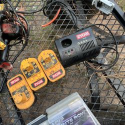 Ryobi Batteries And Charger 