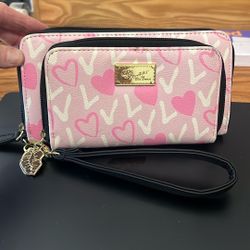 Pink White And Black Love Betsy By Betsy Johnson Wristlet