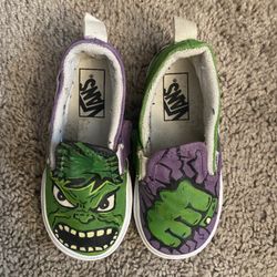 Rare!! Marvel Vans Hulk Mash Low Top Slip On Sneakers Child Size 8C