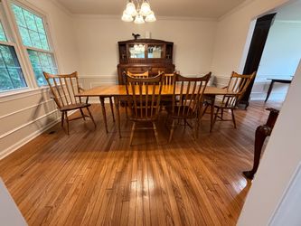 Solid Wood Dining Table with 6 Chairs