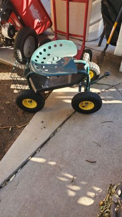 Rolling garden scooter.