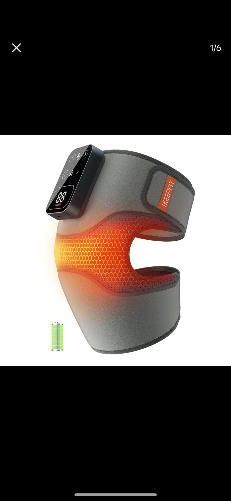 1 Pc cordless Knee Massager With Heating Vibration 