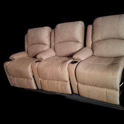 Set Of Three Theatre Recliner Seats