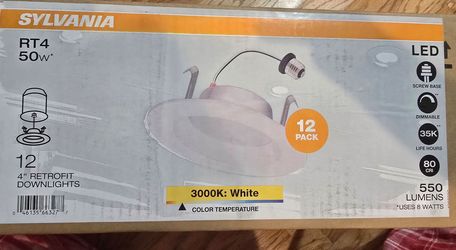 EDVANCE 4 in. 3000K 550 Lumen Dimmable Indoor, Outdoor Integrated LED White Recessed Light (12-Pack