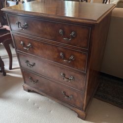 Antique Hardwood Dresser And Cabinet 