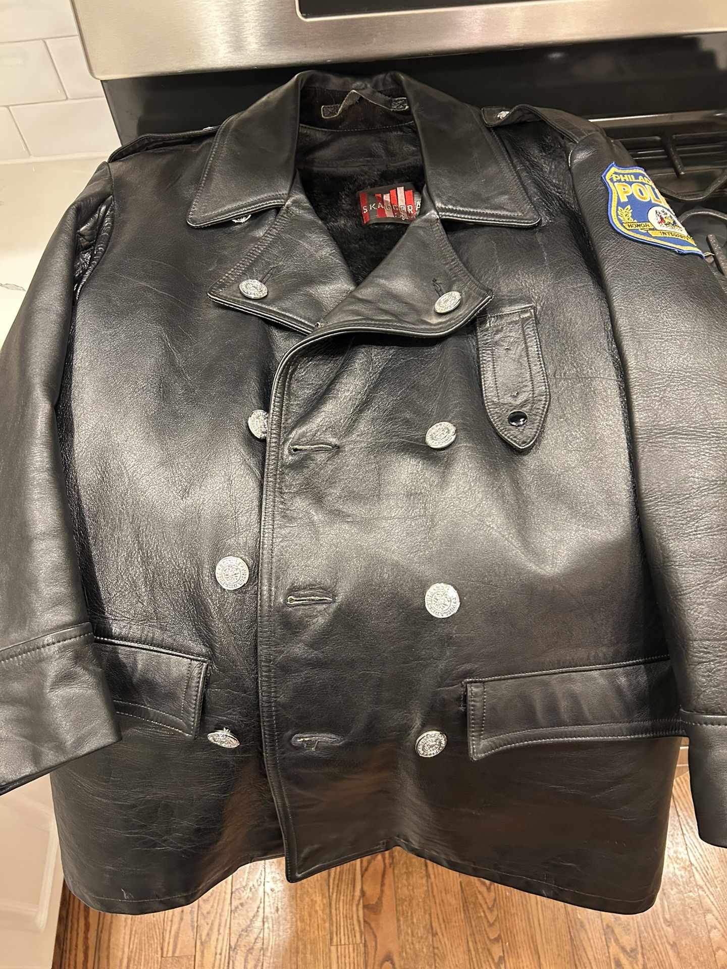 Phila Police Leather Coat