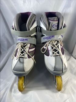 "Ozone 500 Youth Rollerblades White And Purple , Women Size 7"