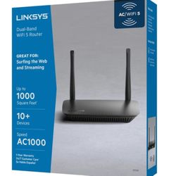 Linksys WiFi 5 Router Dual-Band (AC1000) (NEW)