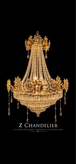 Antique - rare large crystal chandelier
