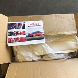 Model 3 Tesla Seat Covers Front Back Side White 