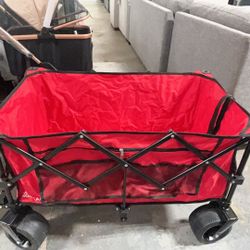 Large 300 L foldable wagons, resistant with all-terrain wheels, capacity of 440 pounds, compact foldable wagon for camping, play, sports and free air 