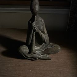 Lady Playing Horn Statue  