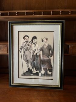 Vintage Three Stooges Framed Artwork
