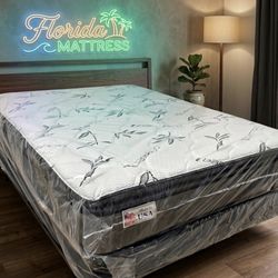 New Queen Pillowtop Mattress Bamboo 12inched