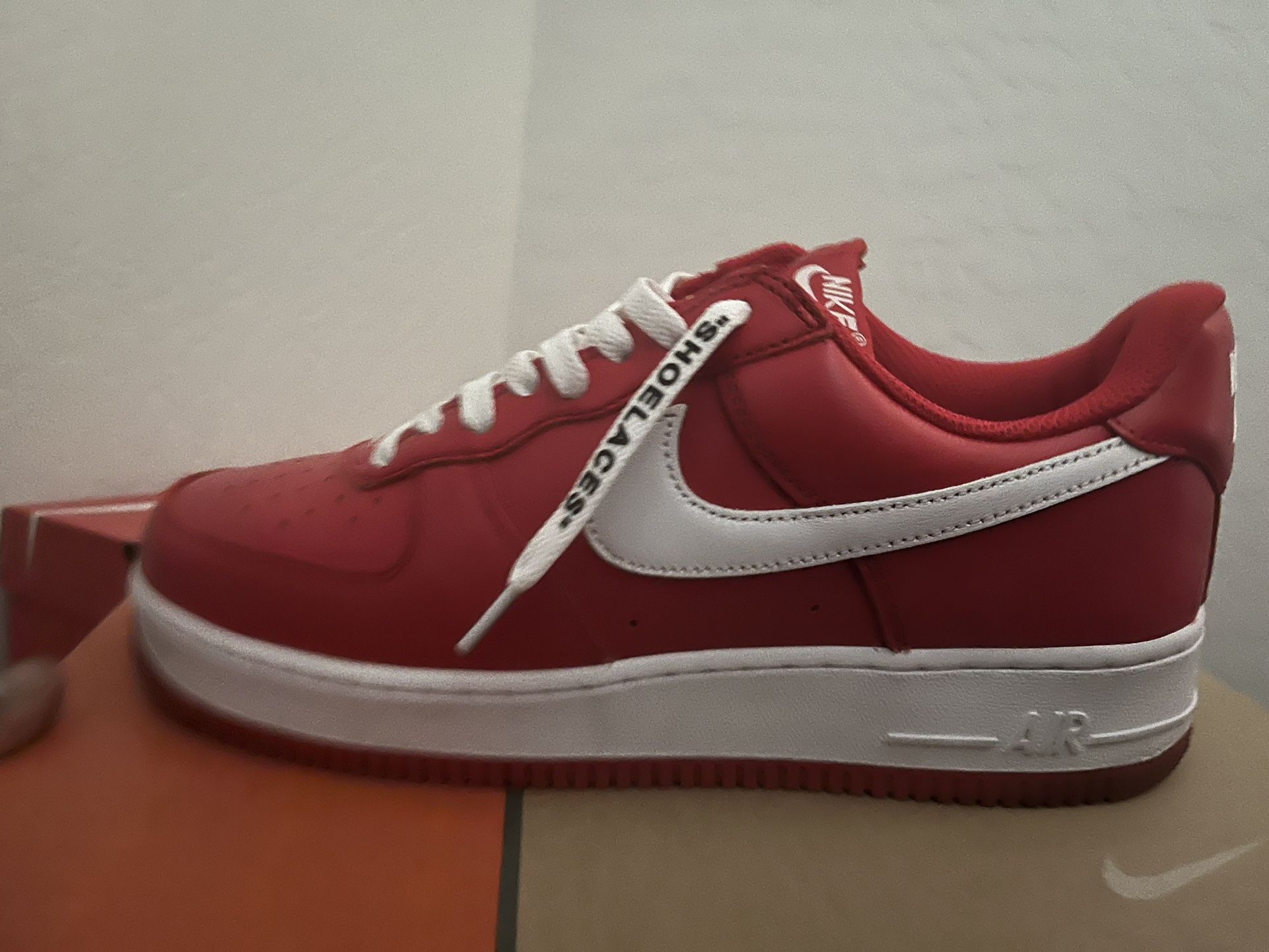 Red Leather AF1 Brand New 9.5M