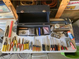Toolbox full of hand tools