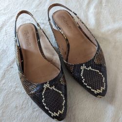 Madewell The Margot Slingback Flat in Snake Embossed Leather 