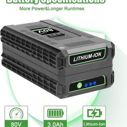 Ziment 80V Battery Compatible for Greenworks 80V Battery Replacement, 3.0Ah Lithium Ion Battery Compatible for Greenworks Pro 80 Volt Battery GBA80200
