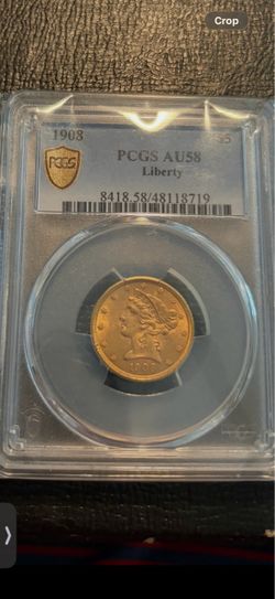 1903 $5 Liberty Gold Half Eagle PCGS AU58